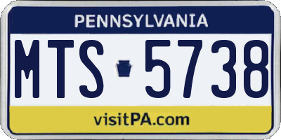 PA license plate MTS5738