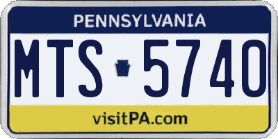 PA license plate MTS5740
