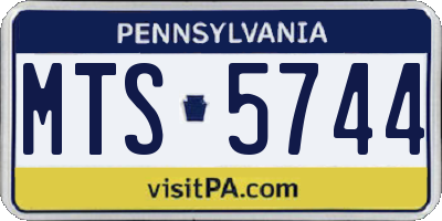 PA license plate MTS5744