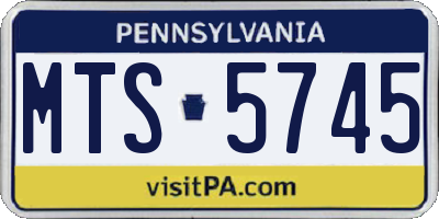 PA license plate MTS5745