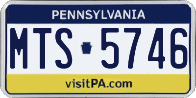 PA license plate MTS5746