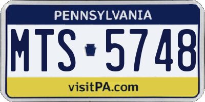 PA license plate MTS5748