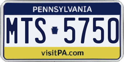 PA license plate MTS5750