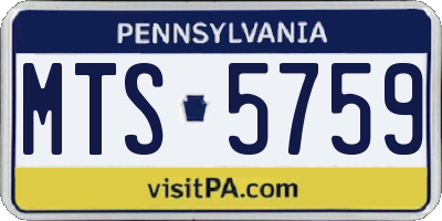 PA license plate MTS5759