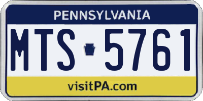 PA license plate MTS5761