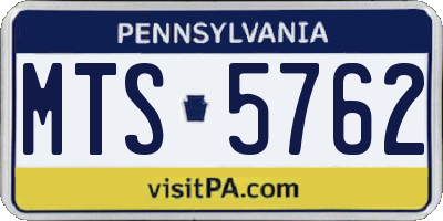 PA license plate MTS5762