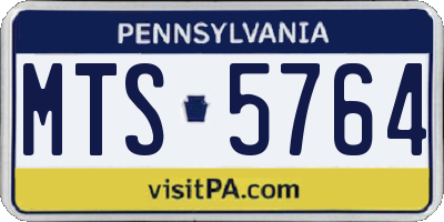 PA license plate MTS5764