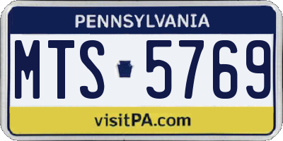 PA license plate MTS5769