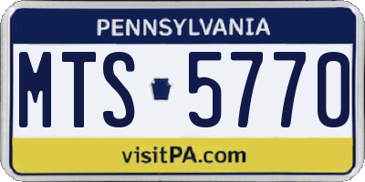 PA license plate MTS5770