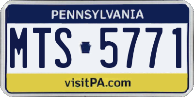 PA license plate MTS5771