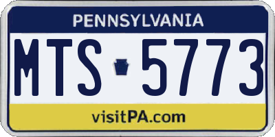 PA license plate MTS5773