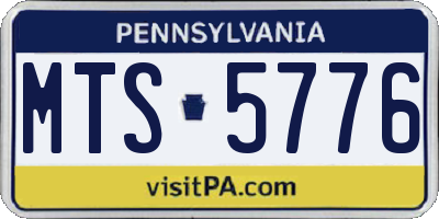 PA license plate MTS5776
