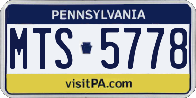 PA license plate MTS5778