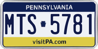 PA license plate MTS5781