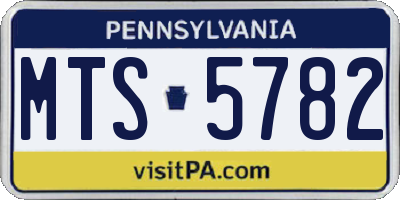 PA license plate MTS5782