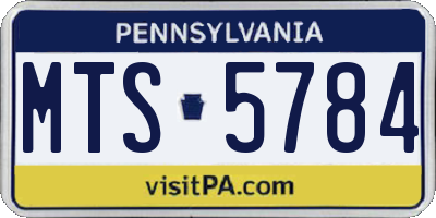 PA license plate MTS5784