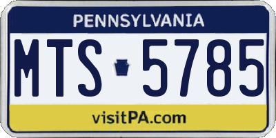 PA license plate MTS5785