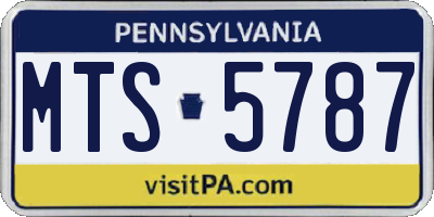 PA license plate MTS5787