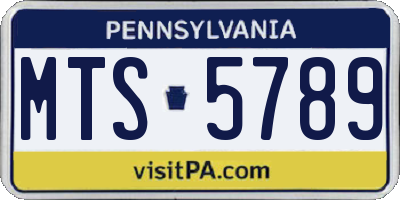 PA license plate MTS5789