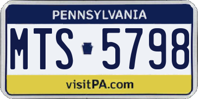 PA license plate MTS5798