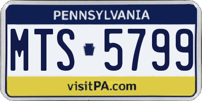 PA license plate MTS5799