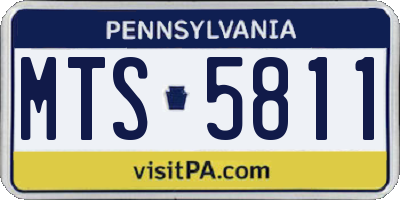 PA license plate MTS5811