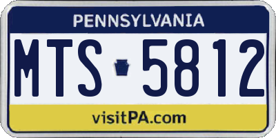 PA license plate MTS5812