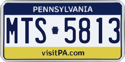 PA license plate MTS5813