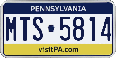 PA license plate MTS5814