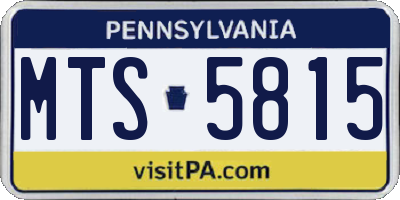 PA license plate MTS5815