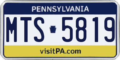 PA license plate MTS5819