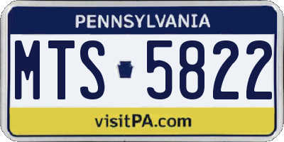 PA license plate MTS5822