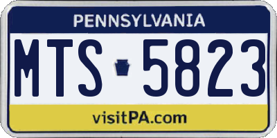 PA license plate MTS5823