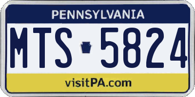 PA license plate MTS5824
