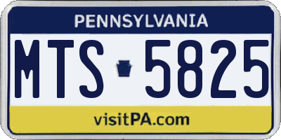 PA license plate MTS5825