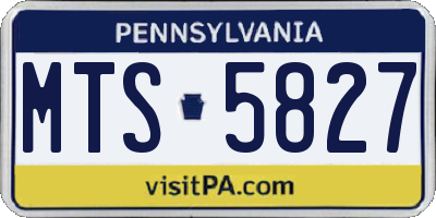 PA license plate MTS5827