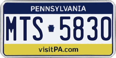 PA license plate MTS5830