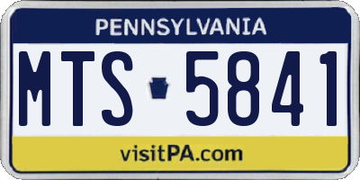 PA license plate MTS5841
