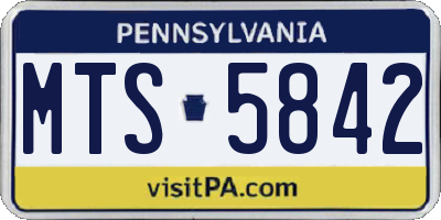 PA license plate MTS5842