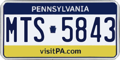 PA license plate MTS5843