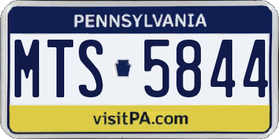 PA license plate MTS5844