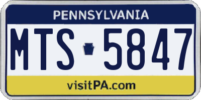 PA license plate MTS5847