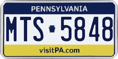 PA license plate MTS5848