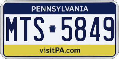 PA license plate MTS5849