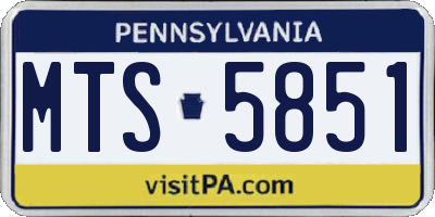 PA license plate MTS5851