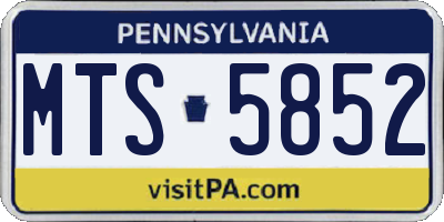 PA license plate MTS5852