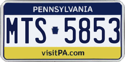 PA license plate MTS5853