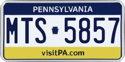 PA license plate MTS5857
