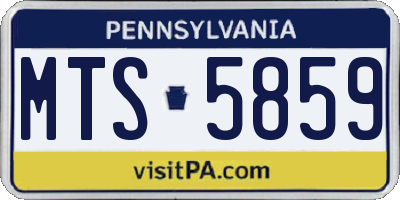 PA license plate MTS5859
