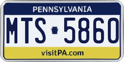 PA license plate MTS5860